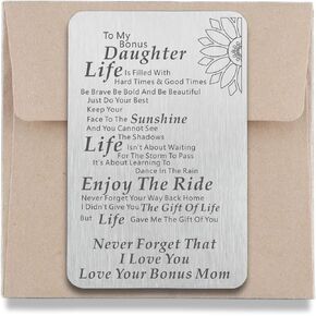 هدايا ابنة إضافية من Stepmom محفظة معدنية إدراج بطاقة هدية لعيد الميلاد وأعياد الميلاد والتخرج من الزفاف in Kuwait