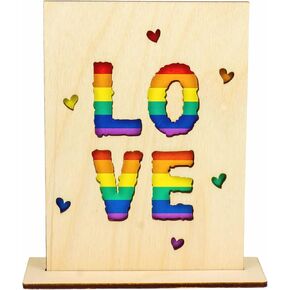 KRASS Valentines Day Wooden Love Cards for Him Her Family Friends Birthday gifts for him Card with Envelope Greeting Postcard (Love)