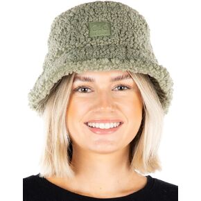 Funky Junque Women’s Bucket Hat Fuzzy Faux Fur Sherpa Winter Teddy Fisherman