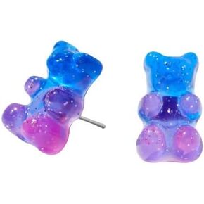 Claire's Ombre Glow In The Dark Gummy Bear Stud Earrings | Blue in Kuwait