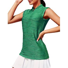 LURANEE Women's Sleeveless Golf Shirt Zip Up Tennis Quick Dry Workout Polo Tank Tops for Women in Kuwait