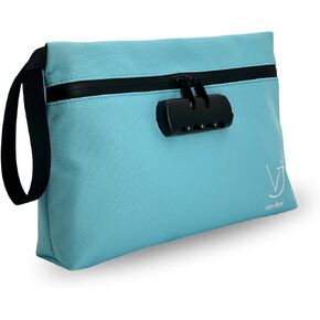 VanJus Storage Bag with Combination Lock Money Bag with Lock Travel Lockable Bag Large Organizer Pouch Water Resistant (Blue) in Saudi Arabia