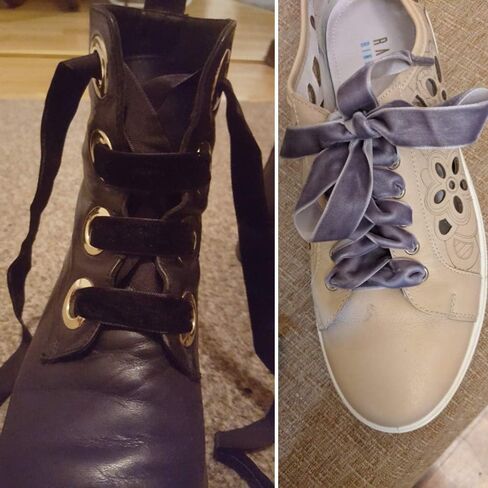 موتزو 10 ازواج من اربطة الاحذية المسطحة المخملية 47 انش للاحذية الرياضية القماشية، اربطة احذية بعرض 0.4 انش لاحذية الاطفال، رباط احذية للفرق والرقص والتشجيع والاحذية الرياضية in Kuwait