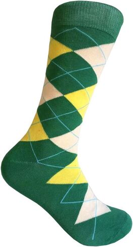جوارب Argyle للرجال متوسطة الساق، مقاس واحد يناسب معظم الرجال مقاس الجورب 10-13. in Kuwait
