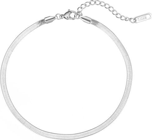 خلخال للنساء من كيازيو مطلي بالذهب عيار 18 قيراط، خلخال على شكل سلسلة ثعبان رفيعة قابلة للتعديل من الفولاذ المقاوم للصدأ، سوار كاحل متعرج، هدايا مجوهرات الشاطئ in Kuwait