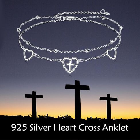 Celtic Knot/Bee/Four Leaf Clover/Heart Cross/Chakra Leaf/Ballet Shoes/Love Knot Anklets Sterling Silver Double Layered Chain Beach Womens Anklets Foot Jewelry Gifts in Saudi Arabia
