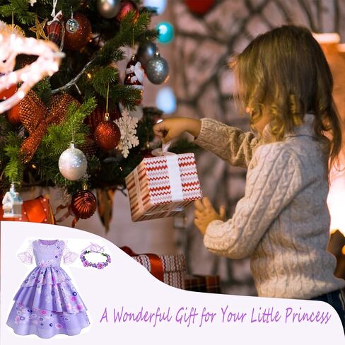 Foierp Mirabel Costume Dress for Girls - Isabella Costumes Cosplay Princess Halloween Party Dress Up Clothes with Accessories in Kuwait