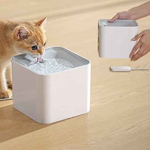 Cat Water Fountain Wireless,luti Pet Water Fountain for Cats Inside with Wireless Pump,Super Quiet Cat Water Fountain for Cats Kitty Dogs Multiple Pets 67oz/2L,Filters Included in Saudi Arabia