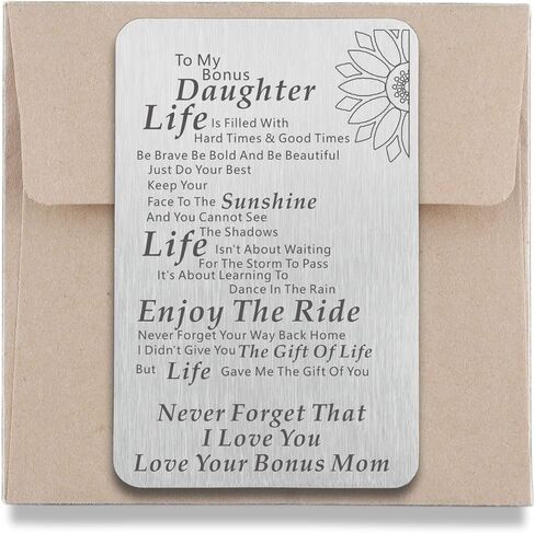 هدايا ابنة إضافية من Stepmom محفظة معدنية إدراج بطاقة هدية لعيد الميلاد وأعياد الميلاد والتخرج من الزفاف in Kuwait