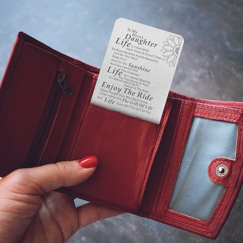 هدايا ابنة إضافية من Stepmom محفظة معدنية إدراج بطاقة هدية لعيد الميلاد وأعياد الميلاد والتخرج من الزفاف in Kuwait