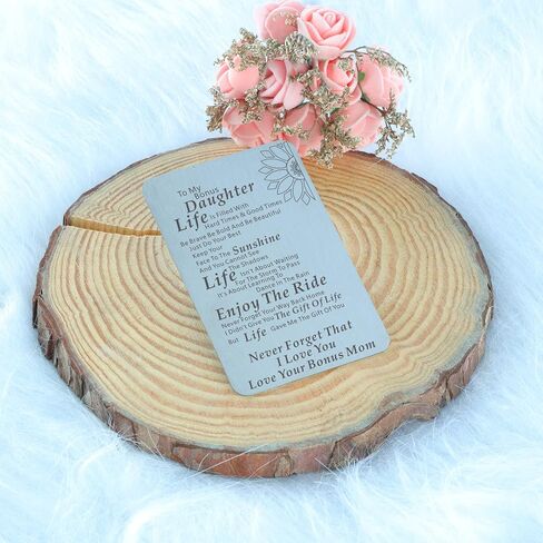 هدايا ابنة إضافية من Stepmom محفظة معدنية إدراج بطاقة هدية لعيد الميلاد وأعياد الميلاد والتخرج من الزفاف in Kuwait