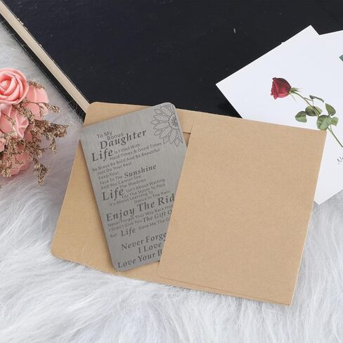 هدايا ابنة إضافية من Stepmom محفظة معدنية إدراج بطاقة هدية لعيد الميلاد وأعياد الميلاد والتخرج من الزفاف in Kuwait