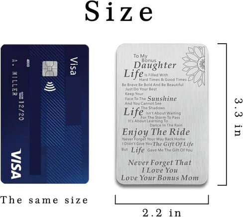 هدايا ابنة إضافية من Stepmom محفظة معدنية إدراج بطاقة هدية لعيد الميلاد وأعياد الميلاد والتخرج من الزفاف in Kuwait