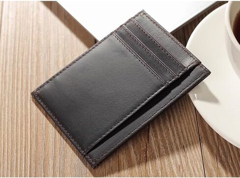 Funky Junque Leather Card Holder Wallet 2 Pack - Black Vintage & Coffee Dark Brown in Saudi Arabia