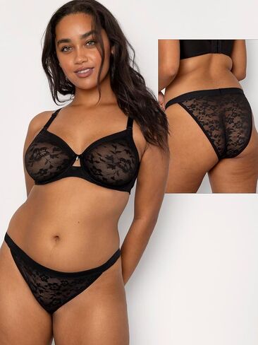 لباس داخلي بكيني نسائي من Curvy Couture بدون سلسلة من الدانتيل in Kuwait