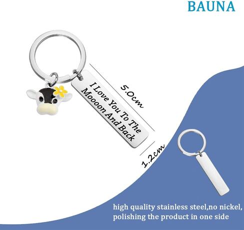 BAUNA لطيف البقرة المفاتيح البقرة عاشق مجوهرات أحبك إلى Moooon والعودة مزرعة الحيوان عاشق الهدايا للمزارعين أفضل صديق in Saudi Arabia