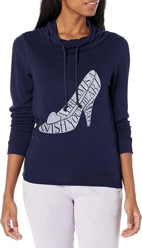 Disney Princesses Cinderella Slipper Women's Cowl Neck Long Sleeve Knit Top in Saudi Arabia