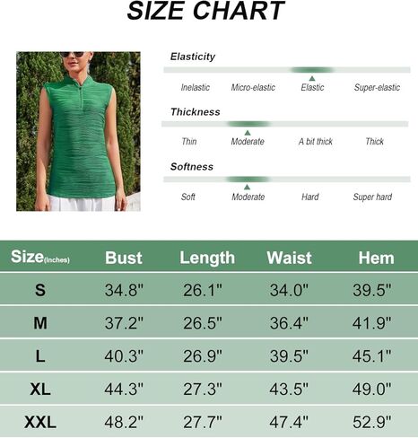LURANEE Women's Sleeveless Golf Shirt Zip Up Tennis Quick Dry Workout Polo Tank Tops for Women in Kuwait