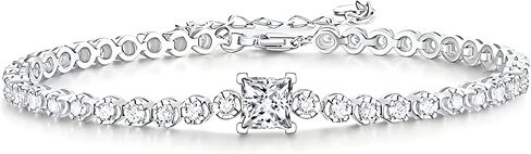 Fmrose Moissanite Bracelet,S925 Sterling Silver White Gold Plated Tennis Bracelets for Women Jewelry Wedding-mothers day gifts in Saudi Arabia