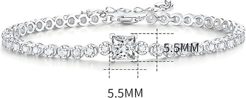 Fmrose Moissanite Bracelet,S925 Sterling Silver White Gold Plated Tennis Bracelets for Women Jewelry Wedding-mothers day gifts in Saudi Arabia