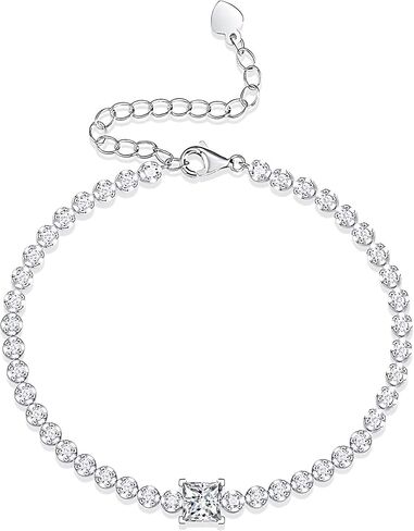 Fmrose Moissanite Bracelet,S925 Sterling Silver White Gold Plated Tennis Bracelets for Women Jewelry Wedding-mothers day gifts in Saudi Arabia