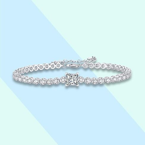 Fmrose Moissanite Bracelet,S925 Sterling Silver White Gold Plated Tennis Bracelets for Women Jewelry Wedding-mothers day gifts in Saudi Arabia