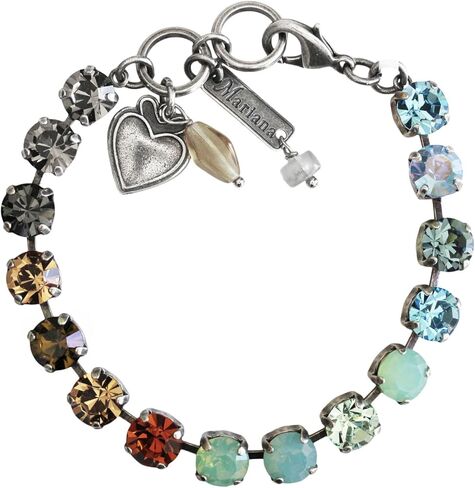 سوار تنس كريستال كلاسيكي من ماريانا سيلفرتون، لا تنساني غير متدرجة متعدد الألوان بني أزرق رمادي 4252 1329 in Kuwait