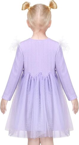 Sunny Fashion Girls Dress Blue Heart Tulle Party Velvet Winter Warm Party in Saudi Arabia