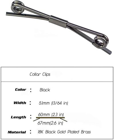 Tight Necktie Tie Clips Collar Bar Shirt Collar Stay Tie Pins Cravat Clips Silver Gold Black Tone Metal Collar Pin Jewelry Accessories for Men in Kuwait