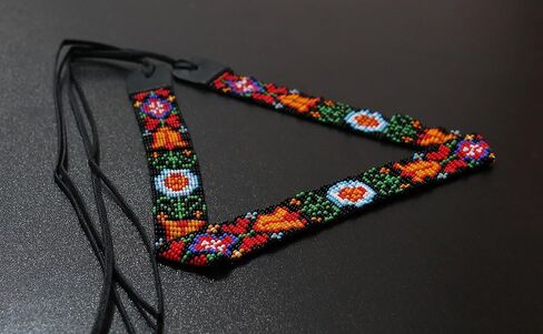 buybeaded قبعة مطرزة الفرقة النمط الأمريكي الأصلي جنوب غرب رعاة البقر ركب اليدوية مجموعة الرأس / قبعة الفرقة in Saudi Arabia