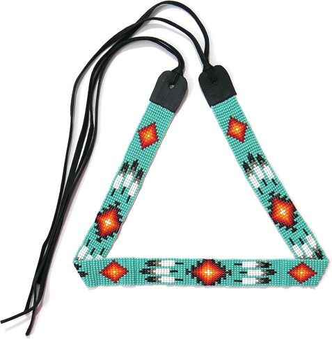 buybeaded قبعة مطرزة الفرقة النمط الأمريكي الأصلي جنوب غرب رعاة البقر ركب اليدوية مجموعة الرأس / قبعة الفرقة in Saudi Arabia