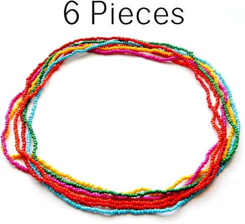 سلسلة خصر من Victray خرز بطنية ذات طبقات وخرزات على شكل بطن مطاطية على شكل خصر ملون إكسسوار للجسم للنساء والفتيات (6 قطع) in Kuwait