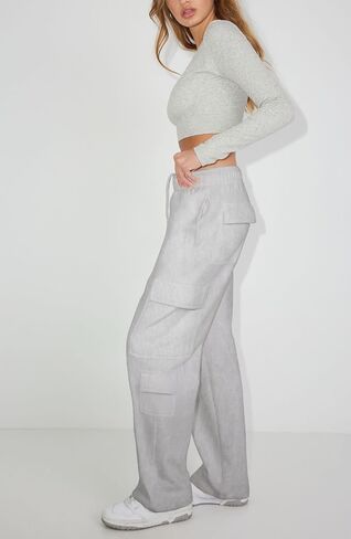 Waitfairy Womens Cargo Sweatpants Casual High Waisted Joggers Pants Fleece Wide Leg Sweat Pants Baggy Pants with Pocket in Saudi Arabia