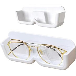 HISECOO Sunglasses Storage Device, Wall Mounted Glasses Display Box for Men and Women, Non Perforated Wall Mounted Glasses Storage Rack, Elevated Mirror Holder, Sunglasses Glasses Storage Box in Kuwait