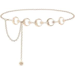 Eksesriy Chain Belts for Women Moon Star Waist Chain Belt Multilayer Body Belly Chain Jewelry in Saudi Arabia