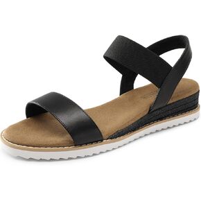 DREAM PAIRS Womens Espadrilles Ankle Stretch Elastic Strap Open Toe Wedges Flats Sandals in Kuwait