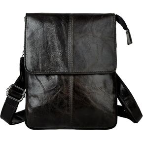 Le'aokuu Mens Genuine Leather Coffee Fanny Small Messenger Shoulder Waist Bag Pack (The 611-6 grey 2)
