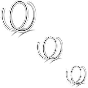 16G/18G/20G Implant Grade Titanium Nose Ring CZ Daith Jewelry Cartilage Earrings Hoops 6-12mm, ASTM F136 Titanium Helix Rook Tragus Lip Septum Rings Hypoallergenic Piercing Jewelry for Women Men in Kuwait