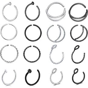 الأنف الدائري هوب 20 جرام 316L الجراحية الصلب الأنف خواتم هيئة ثقب المجوهرات للنساء الفتيات in Kuwait