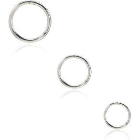 16G/18G/20G خاتم الأنف من التيتانيوم من الدرجة المزروعة CZ Daith Jewelry الغضروف الأطواق 6-12 مم، ASTM F136 التيتانيوم هيليكس روك تراغوس الشفاه الحاجز خواتم هيبوالرجينيك ثقب المجوهرات للنساء الرجال