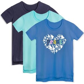 Mightly Girls' Scooped Neck Short Sleeve T Shirts | 100% Organic Cotton, Colorful Casual Stylish Clothes in Kuwait