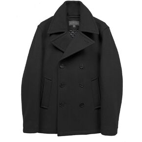 Michael Kors Men's Double Breasted Peacoat-Black-L in Saudi Arabia
