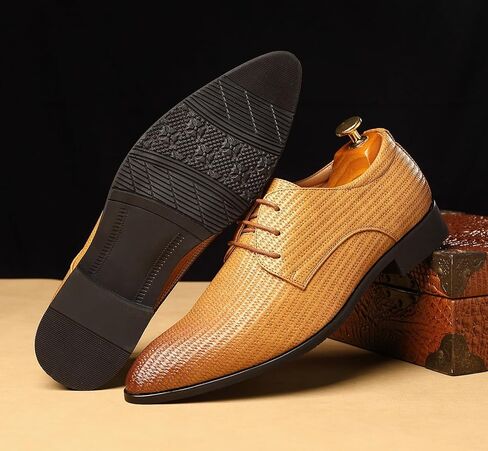 Men's Faux Patent Leather Dress Shoes Glitter Prom Tuxedo Lace-up Formal Oxford in Kuwait