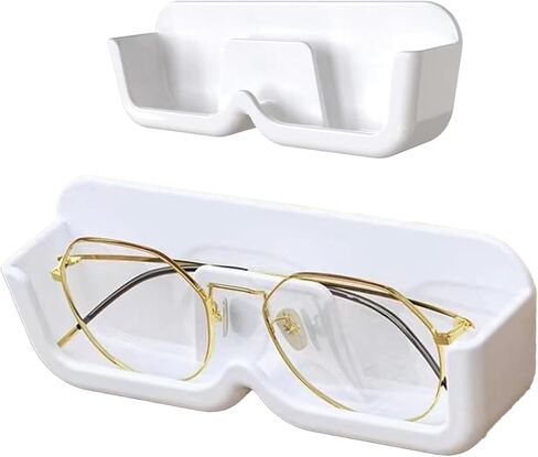 HISECOO Sunglasses Storage Device, Wall Mounted Glasses Display Box for Men and Women, Non Perforated Wall Mounted Glasses Storage Rack, Elevated Mirror Holder, Sunglasses Glasses Storage Box in Kuwait