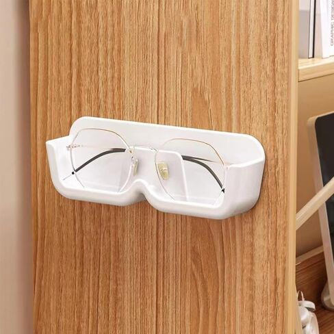 HISECOO Sunglasses Storage Device, Wall Mounted Glasses Display Box for Men and Women, Non Perforated Wall Mounted Glasses Storage Rack, Elevated Mirror Holder, Sunglasses Glasses Storage Box in Kuwait