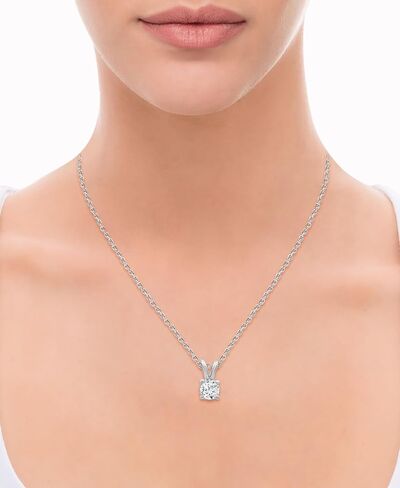 La4ve Diamonds Sterling Silver 1.00 Carat Lab Grown IGI Certified Diamond 2-Pc. Pendant Necklace & Matching Stud Earrings Set (G Color SI Clarity) Jewelry for Women in Saudi Arabia