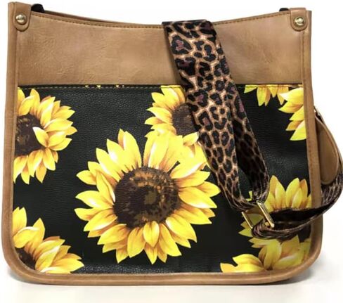 Downupdown Crossbody Bags for Women Designer Satchel Handbags Leather Purse Shoulder Bag with Leopard Print Shoulder Strap in Saudi Arabia