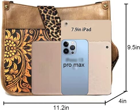 Downupdown Crossbody Bags for Women Designer Satchel Handbags Leather Purse Shoulder Bag with Leopard Print Shoulder Strap in Saudi Arabia