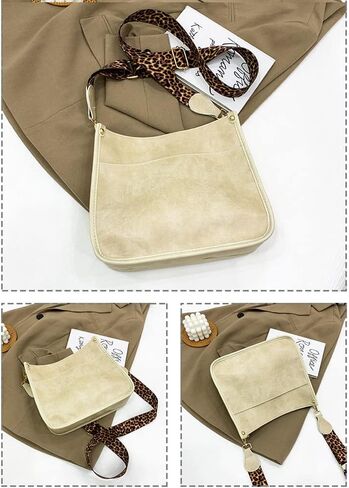 Downupdown Crossbody Bags for Women Designer Satchel Handbags Leather Purse Shoulder Bag with Leopard Print Shoulder Strap in Saudi Arabia