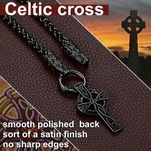 ChainsProMax Men Chunky Viking Mjolnir/Fenrir Wolf/Celtic/Rune Necklace, with 28inches Chain, Can Custom, Stainless Steel Norse Viking Jewelry, Gold Plated/Black, Send Gift Box in Saudi Arabia